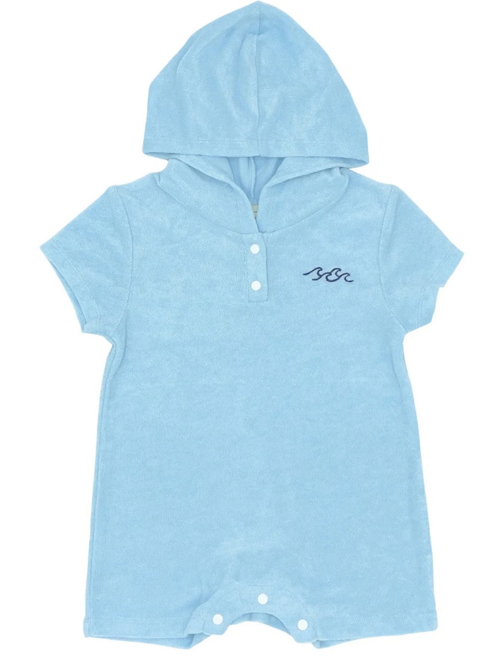 Feather 4 Arrow | Finn Baby Hooded Romper - Crystal Blue